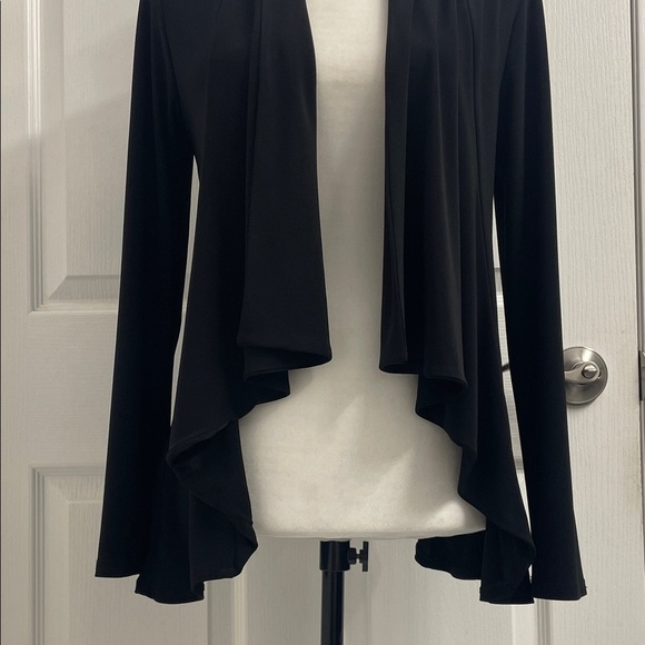 Joseph Ribkoff Elegant Fitted Black Cover Up Jacket Long Sleeves Lace Back Sz 10 - Picture 3 of 12